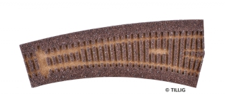 TILLIG 86517 - H0 Gleisbettung Elitegleis dunkel (braun) für Innenbogenweiche 15°